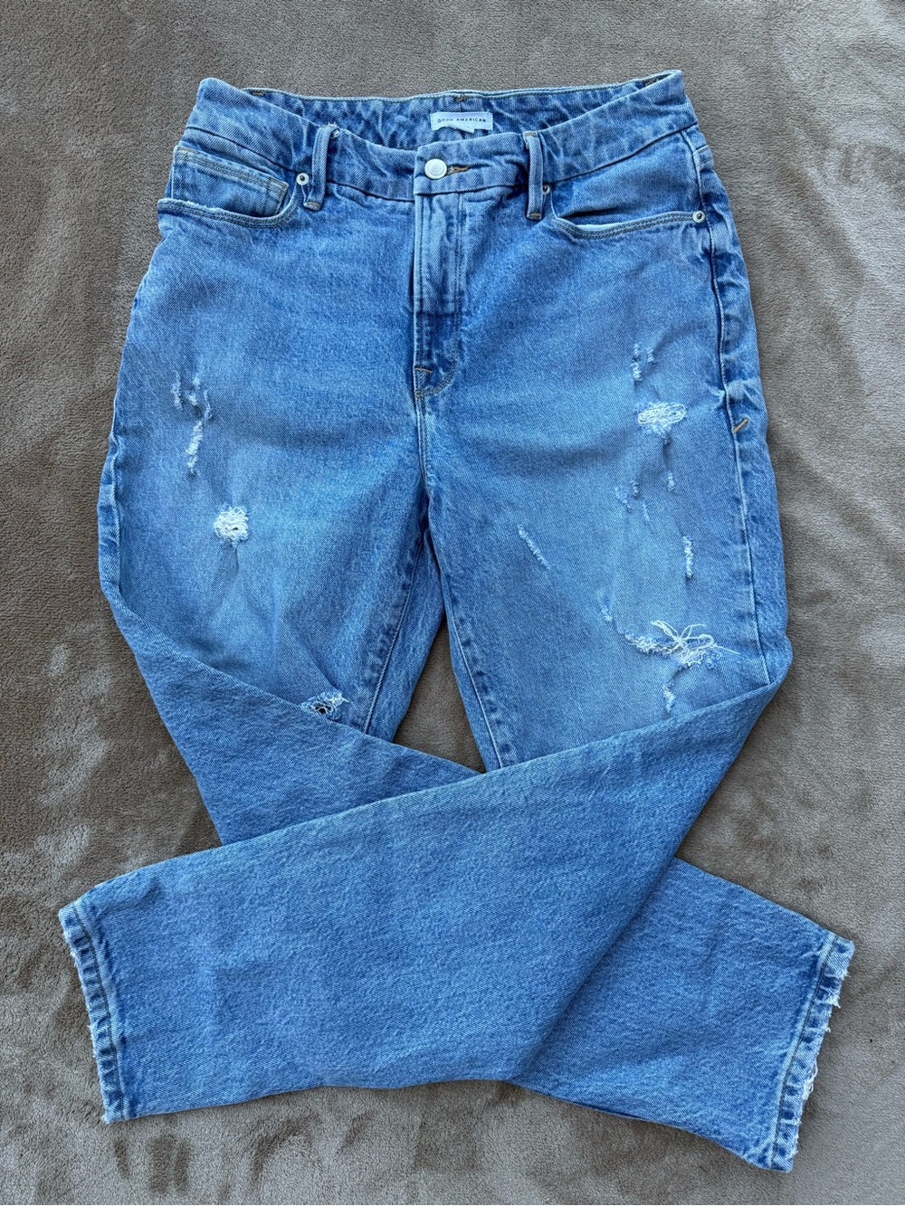 Good American good classic distressed high rise jeans